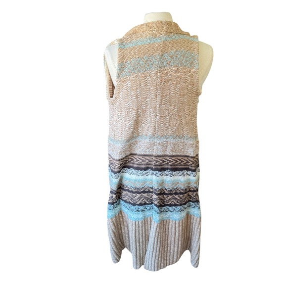 Anthropologie SLEEPING ON SNOW Oullins Jacquard Vest Duster Sweater Sz M/L - Picture 5 of 8